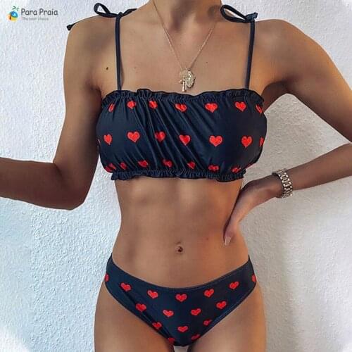 Para Praia New Bandeau Swimsuit Thong Swimwear Women Bandeau Bikini Swimsuit Female Brazilian Bikini Sexy Bathing Suit for Women