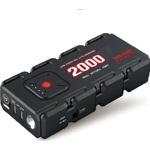 Updated 80000mah 2000A Peak Jump Starter LED Flashlight Power Bank Auto Battery Supply Phone Power Clamps For 12V Car Boat