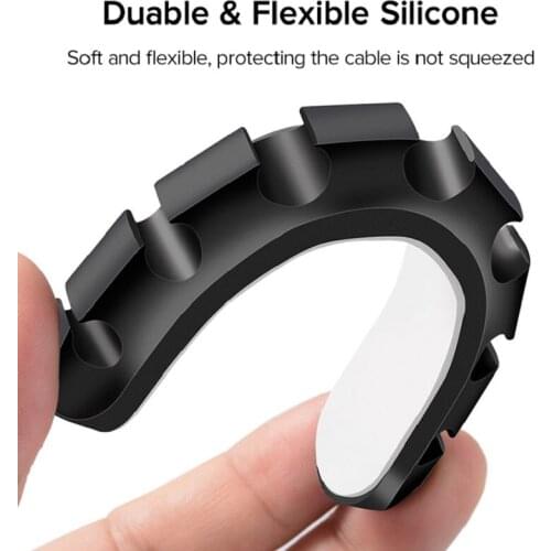 Cable Management Cable Organizer 5 Ports Silicone USB Cable Clips Wire Winder Headphone Earphone Holder Mouse Cord Date Line