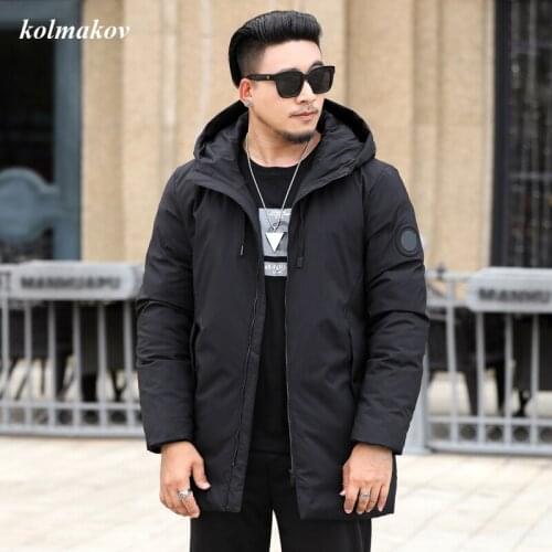 New Arrival Winter Style Men Boutique Warm Gray Duck Down Coat Fashion Casual Solid Men‘s Loose Zipper Coat Plus Size XL-8XL