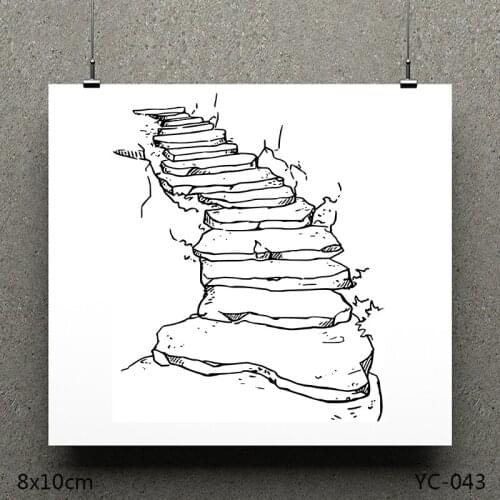 AZSG Stairs Clear Stamps For DIY Scrapbooking/Card Making/Album Decorative Silicone Stamp Crafts