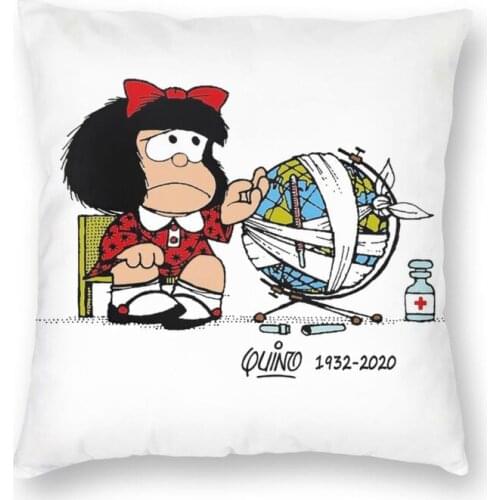 Quino Comics Mafalda Cushion Cover Sofa Living Room Cartoon Manga Square Throw Pillow Case 40x40