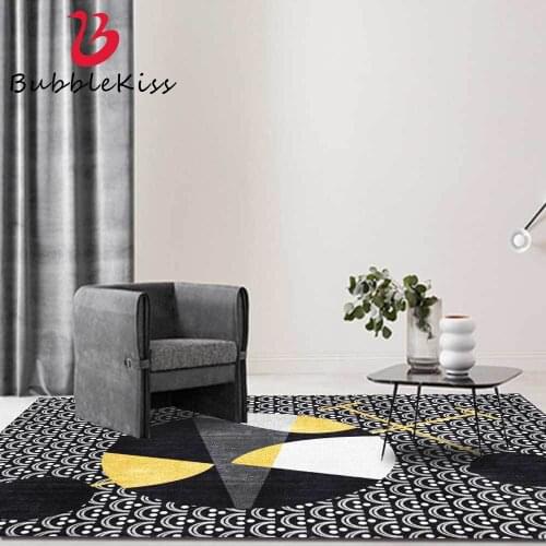 Bubble Kiss Modern Black White Abstract Circle Pattern Area Rugs for Living Room Home Sofa Table Decor Carpets Anti-wrinkle Mats