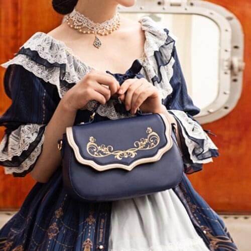 Vintage Sweet Lolita Elegant Princess Fashion Shoulder Bags Handbag Cosplay PU Temperament Elegant Womens Messenger Bag