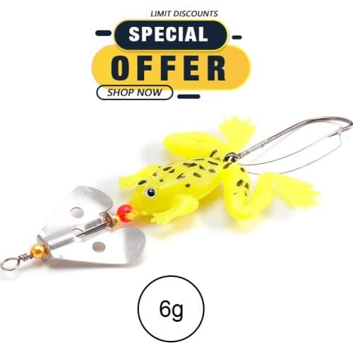 TREHOOK Limited Special Offer 6g TopWater Frog Buzzbait Fishing Lure Lifelike Silicone Bait 2020