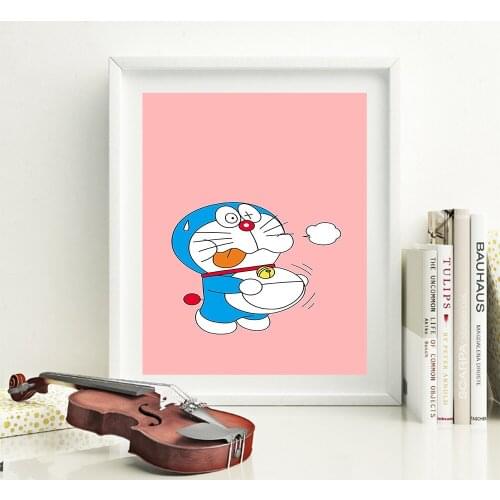 Funny Doraemon Landscape Poster Vintage Art Print Canvas Painting Picture For Kitchen Poster Wall Decor Picture