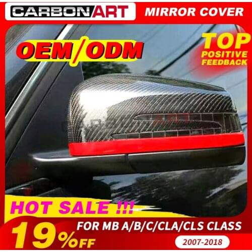 Carbon fiber mirror cover for Mecedes benz C class W204 CLS W218 CLA W117 A W176 B class W246 auto parts replacement mirror cap