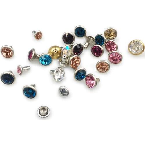 Custom Order-1400 Set 8mm Crystal Rhinestones Metal Base Rapid Rivets Studs,Decoration Findings For Clothing Crafting,Leather