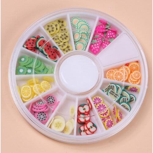 1Box Fruit slices Filler For Nails Art Tips Slime Fruit For Kids Lizun DIY Slime Accessories Supplies Decoration Soft Pottery