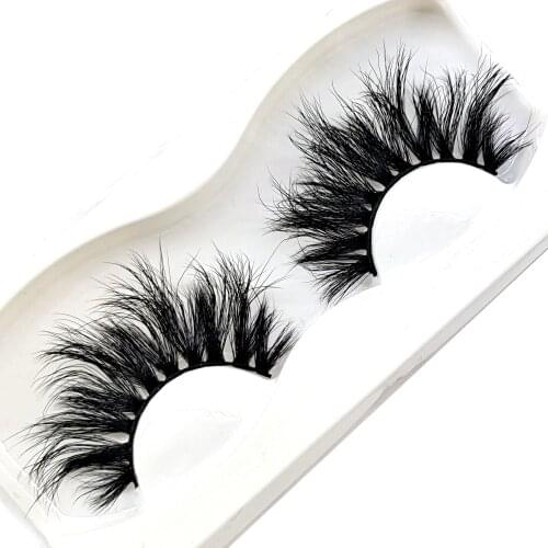1 Pair/ Pack Fluffy Lashes 25mm 3d Mink Lashes Long Thick Natural False Eyelashes Wholesale Lashes Vendors Makeup Mink Eyelashes
