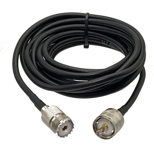 1pcs RG58 Cable UHF PL259 Male Plug to UHF SO239 Female Jack Connector RF Coaxial Pigtail Jumper Adapter Straight New 6inch~20M