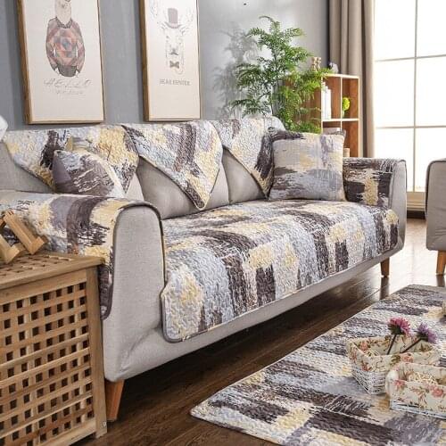 1 Piece Simple Modern Living Room Sofa Cushion Four Seasons Universal Non-Slip Sofa Towel Cotton Fabric Universal Sofa Cover