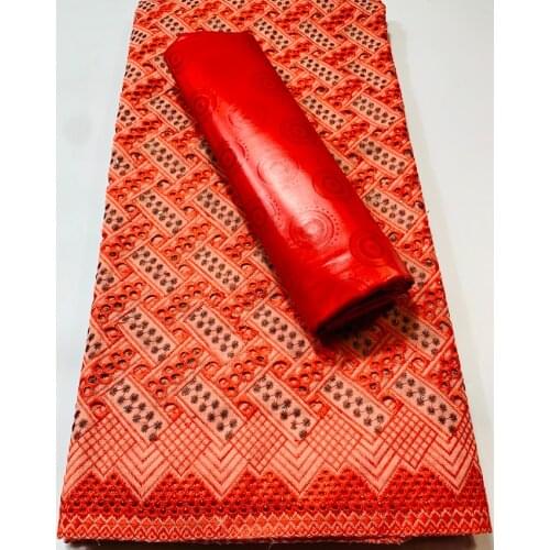 2.5+2.5 Yards/set Swiss Voile Lace In Switzerland And Bazin Riche Fabrics 2021 New Guinea Senegal African Wedding Bazin YKM121