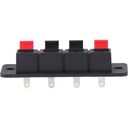 2 Pcs/lot Hot 4 Positions Connector Terminal Push In Jack Spring Load Audio Speaker Terminals Breadboard Clip