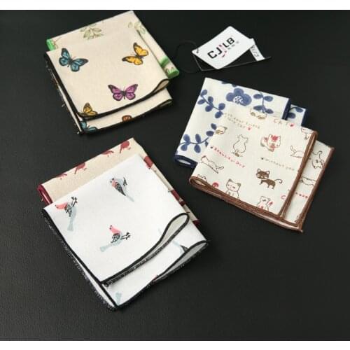 3pcs Handkerchiefs New Gentlemen Style Creative Cartoon Animal Handkerchief for Men Suit Pocket Square Wedding Hanky Chest Towel