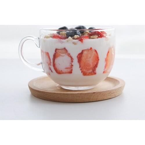 450ml Glass Milk Tea Cup Large Breakfast Milk Flower Tea Cup Hot Selling Coffee Cup Clear Crystal Mug