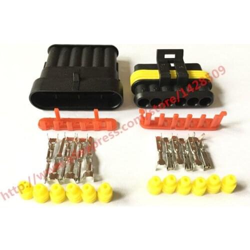 5 Sets Kit 6 Pin Female And Male Way Waterproof Electrical Wire Connector Plug For Car 282108-1 282090-1