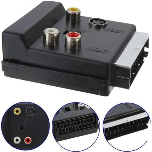 EU RGB Scart To 3 RCA S-Video Adapter Transmits Analog Signals Connect DVD players 21 Pin Video Adapter Converter