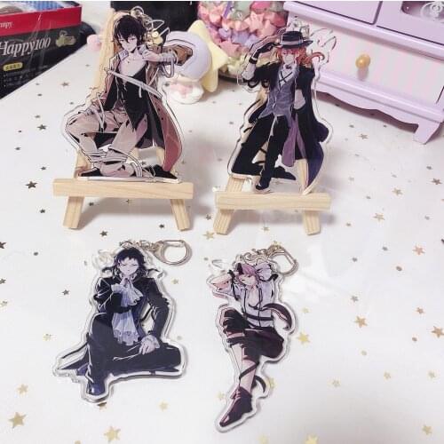 Anime Bungo Stray Dogs Nakajima Atsushi Osamu Dazai Cosplay Figure Acrylic Keychain ItaBag Pendant Keyring Xmas Gifts 10cm