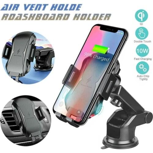 Car Dashboard Mount Wireless Charger Holder Phone Bracket Automatic Clamping Wireless Charging with Car Phone Holder