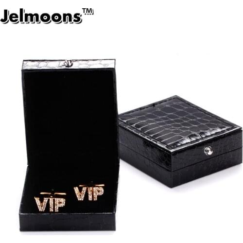 Free Shipping New Arrival Black Leather Cufflinks Box Gift Storage Case Cuff Box Jewelry Carrying Case