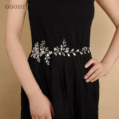 Noble Wedding Dress Accessories Flowers Applique Sash Belt Headband With Rhinestones For Bridal Women Dresses Belts Soiree Party