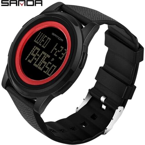 Fashion 9 mm Super Slim Sanda Sport Watch Men Brand Luxury Electronic Led Digital Wrist Watches For Male Clock Relogio Masculino