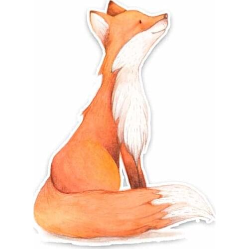 Dawasaru Interesting Animal Fox Car Sticker Cover Scratch Decal Laptop Motorcycle Auto Accessories Decoration PVC,14cm*10cm