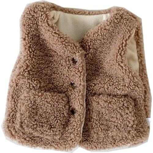 Coats for Girls Boys Flannel Vest Jacket for Kids Cotton Waistcoat Outerwear 3-36Months Childrens Warm Vests Sleeveless Jackets