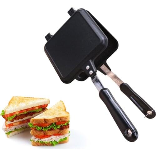 Sandwich Mold Waffle Easy Clean Kitchen Tool Bread Barbecue Plate Toast Frying Pan Home Double Side Non-stick Aluminum Alloy