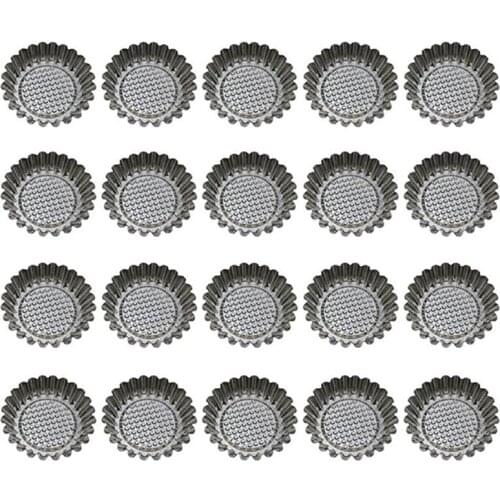Egg Tart Mold Round Shape Fluted Design Cupcake Baking Molds Reusable Metal Muffin Baking Cups