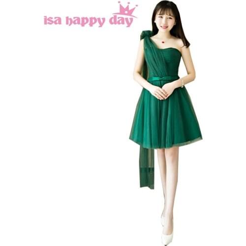 Robes mariee beautiful girls dark green bridemaids tulle dresses short bridesmaid dress bridesmaids for wedding party H4134