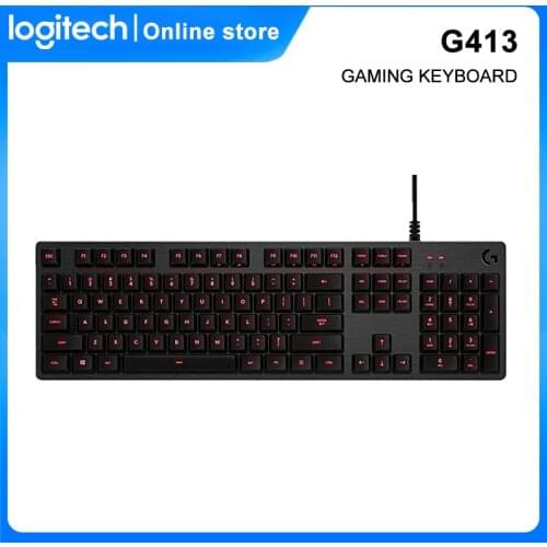 Logitech G413 Gaming Keyboard Backlight Slim USB Durable Mechanical Keyboard Aluminum Alloy Panel Machine for Desktop Laptop