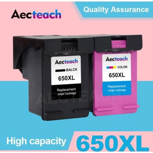 Aecteach Refill Ink Cartridges Replacement for HP 650 XL Cartridge Deskjet 4515 4645 1015 1515 2515 2545 2645 3515 3545 Printer