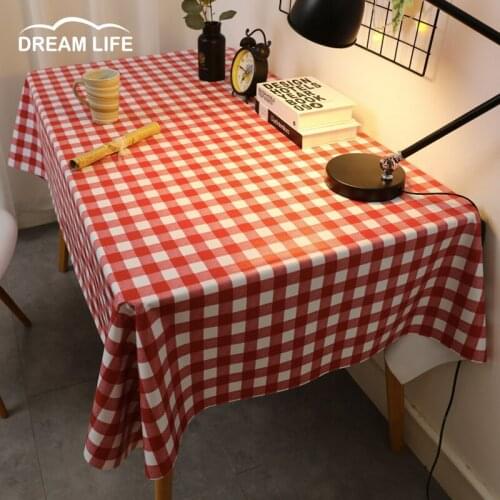 Checkered Kitchen Decor PVC Tablecloth Rustic Picnic Table cloth For Dining Room Coffee Table Party DecorationTable Cover Mantel