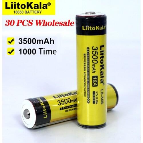 1-10pcs Liitokala Lii-35S Protected 18650 3400mAh Rechargeable Li-lon battery with 2MOS PCB 3.7V For Flashlight