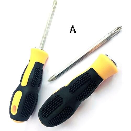Magnetic Dual-Bit Screwdriver, 2-in-1 Screwdriver with Massage Grip Handle, Electronics Pocket Screwdriver, Slotted & Cross Bit