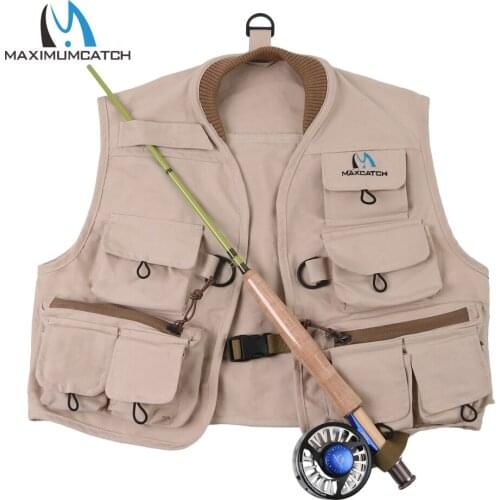 Maximumcatch Fly Fishing Vest 100% Cotton Fly Vest Hykids Youth Children Jacket Multi Pocket For Kids Youth Size S/M/L
