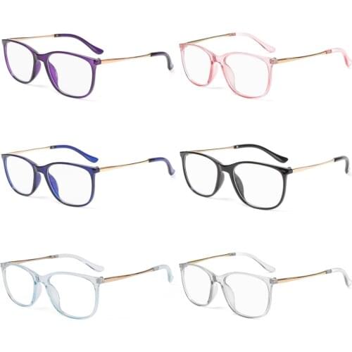 Fashion Anti-Blue Light Glasses Vintage Square Frame Ultra Light Eye Protection Eyeglasses Women Men Computer Eyewear