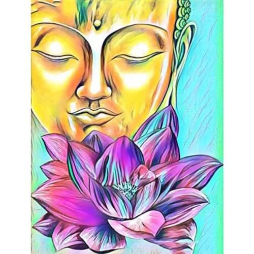 DIY Painting By Numbers Religious Buddha Oil Coloring By Numbers Lotus Wall Art Canvas Picture Hand Painted Home Decoration