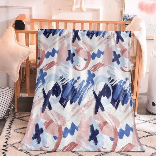 Customize Blanket 3D Print Simple Printing Pattern Style Sofa Blanket Single Bedding Bedroom Living Room Home Decoration