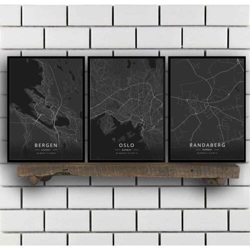 Bergen Oslo Randaberg Stavanger Trondheim Norway Poster