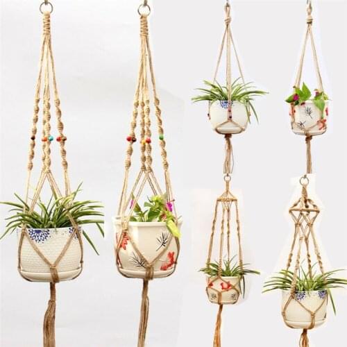 Macrame Hanging Planter Flowerpot Plant Holder Hanger Wall Plant Holder Hanging Basket Flower Basket Balcony Garden Decorations