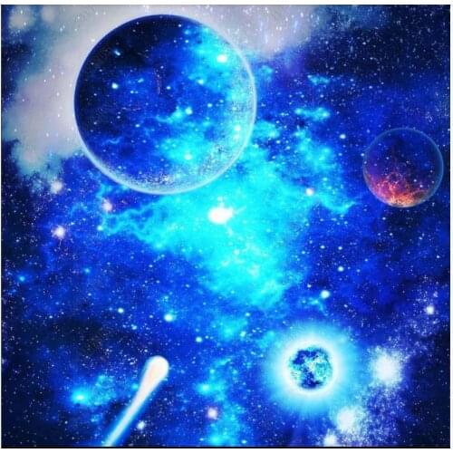 Custom ceiling wallpaper for walls 3 d zenith mural wallpaper HD Blue Starry Universe Planet Zenith Ceiling wall paper