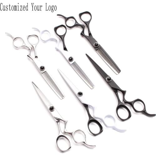 C9016 6'' Customized Logo JP 440C Professional Hair Scissors Hairdressing Cutting Shears Hair Thinning Scissors Barber Scissors