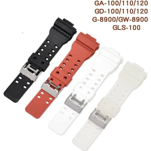 For Casio Electronic Sport Watch Strap 16mm Rubber Watchband for Casio G Shock Watch Silicone Wristband