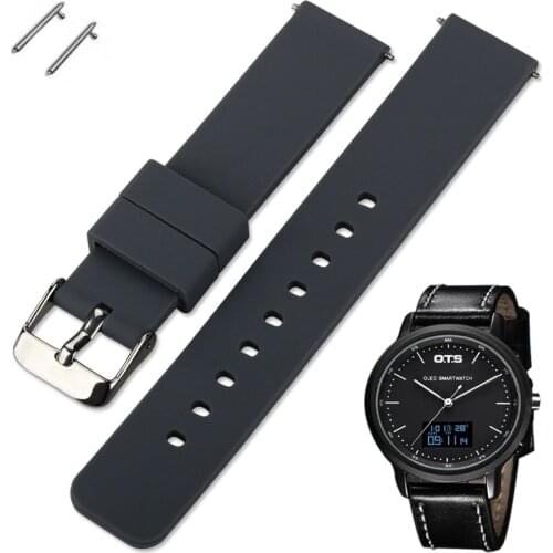 20mm Watch Band Silicone Rubber Watch Spare Strap Quick Release Adjustable Replacement Wrist Strap Watchbands