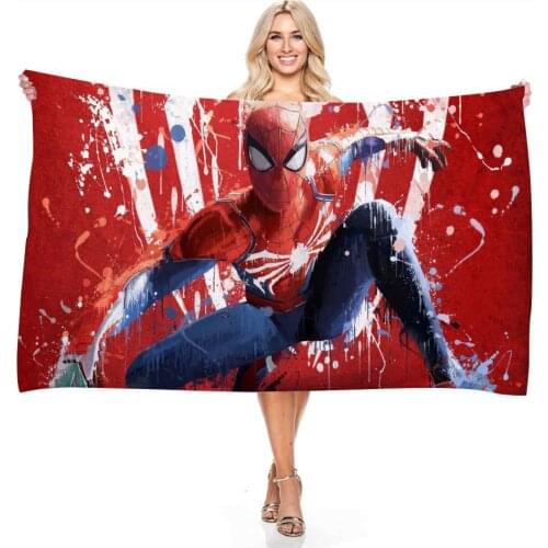 Spiderman Beach Towel Marvel Towels Bathroom Superfine Fiber Beach Play Swimming Pool on Vacation The Avengers Bath Towel