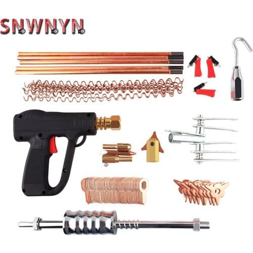86pcs/set Dent Repair Puller Kit Car Body Dent Spot Repair Removal Device Welder Stud Mini Welding Machine Pulling Hammer Tool