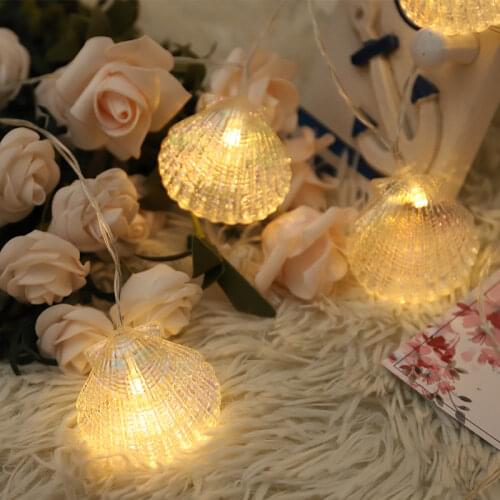 String lights LED shell lights curtain lights indoor outdoor home window decoration Christmas tree decoration lights 1pcs
